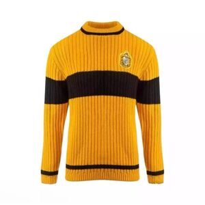 Harry Potter Hogwarts Hufflepuff Quidditch Lambwool Crew Neck Sweater XL
